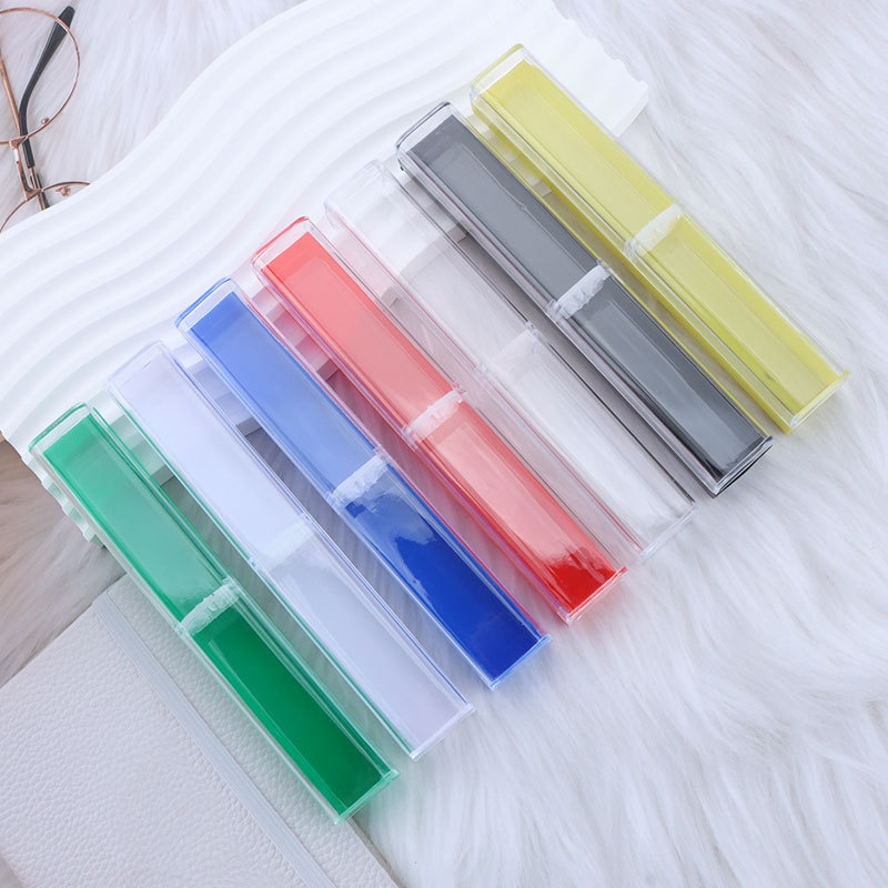 Transparent Pen Case in stock Wholesale Small Square Pen Case Square Box Printable Quadrilateral Crystal Signature Pen Case