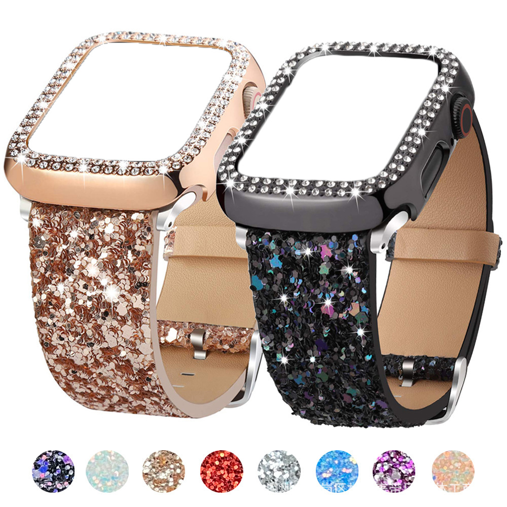 Leather Watch Strap Suitable for Apple Watch Ultra98765 Smart Personalized iWatch Watch Strap