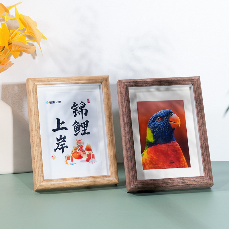 Picture of Three-dimensional 8-inch Hollow Butterfly Decorative Specimen Frame Inspirational Calligraphy Ornaments Wooden Picture Frame 7-inch Hollow Log Photo Frame