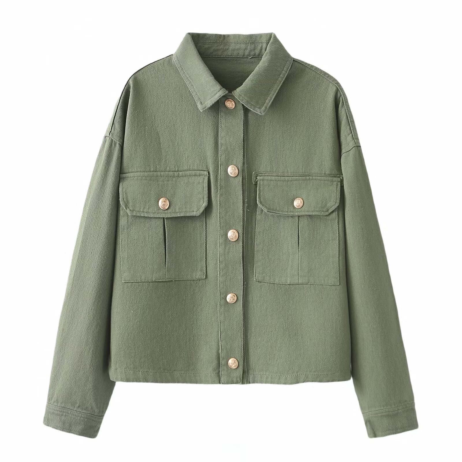 Picture of ZA cross-border wholesale 2025 new spring European and American style women's simple all-match washed lapel jacket coat top