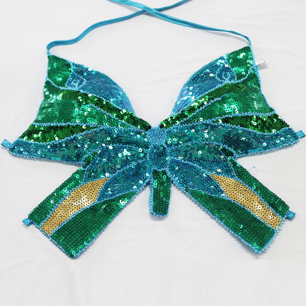 Picture of European and American Sling Sequins Dance Clothes Belly Dance Sequins Butterfly Bra Performance Clothes Festival Performance Clothes Strap Top