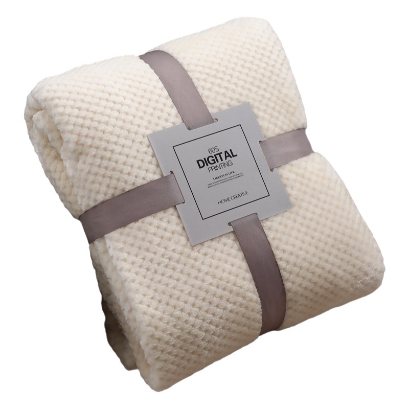Thick solid color pineapple plaid sofa blanket flannel blanket coral fleece office air conditioning blanket gift blanket