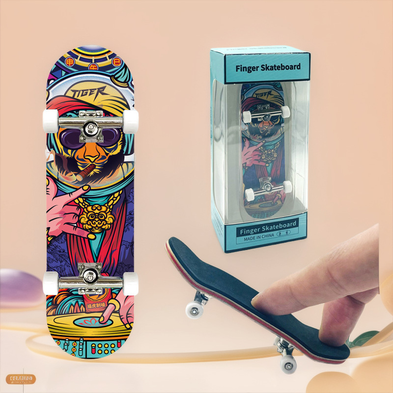 Finger Skateboard Cross-Border New Product Sports Children's Toy DIY Professional-Grade Five-Layer Maple Wood Double-Curved Fingertip New Product
