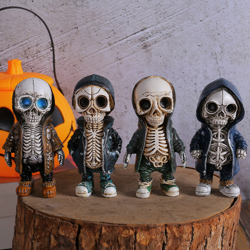 Amazon Hot Selling New Halloween Skull Ornaments Fashion Creative Ornaments Ghost Festival Atmosphere Scene Layout Props