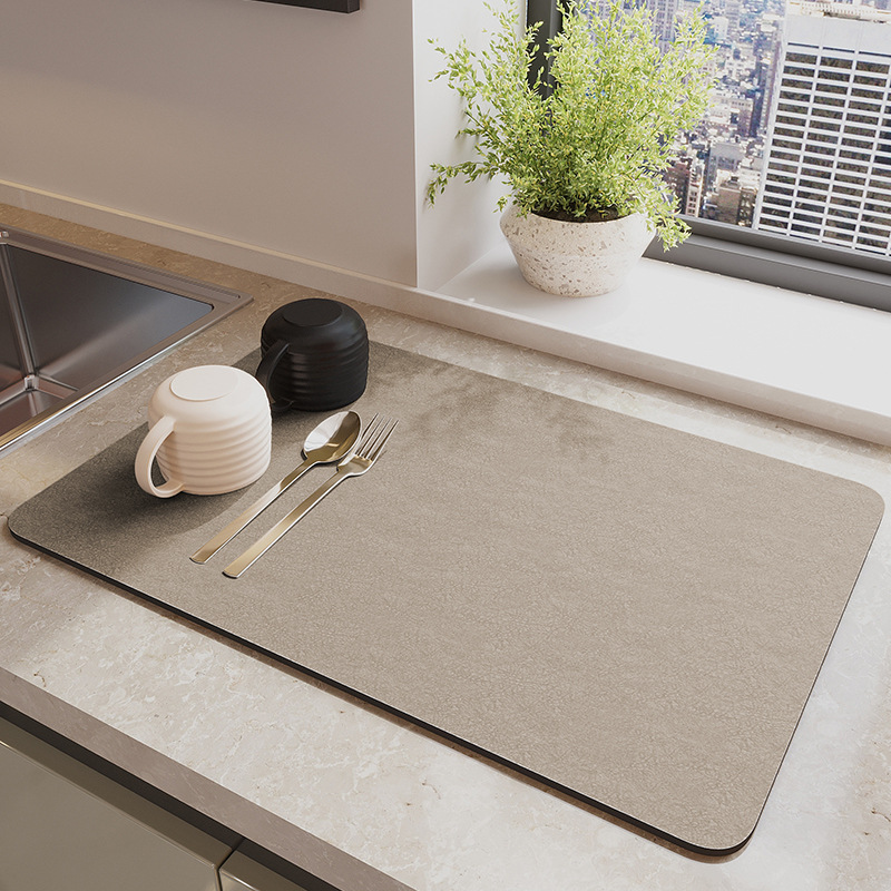 Picture of Diatomite Cushion Bathroom Mat Toilet Quick-drying Household Water-absorbing Mat Toilet Non-slip Foot Mat Carpet Door Mat