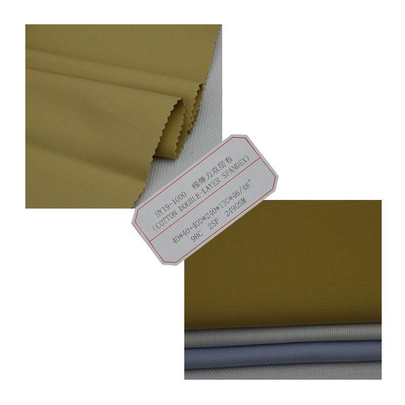 Hot Sale Woven All Cotton Stretch Double-Layer Cloth 249GSM Autumn Women's Wear Casual Wear Fabric