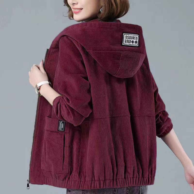 Picture of 2024 autumn and winter new corduroy coat women's casual plus size loose slim fashion mother's western style coat