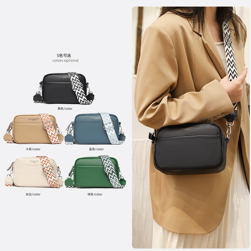 Fashion PU Small Square Bag Fashionable Women's Shopping Shoulder Bag Casual Travel Crossbody Bag Lightweight Wide Shoulder Strap Trendy Bag