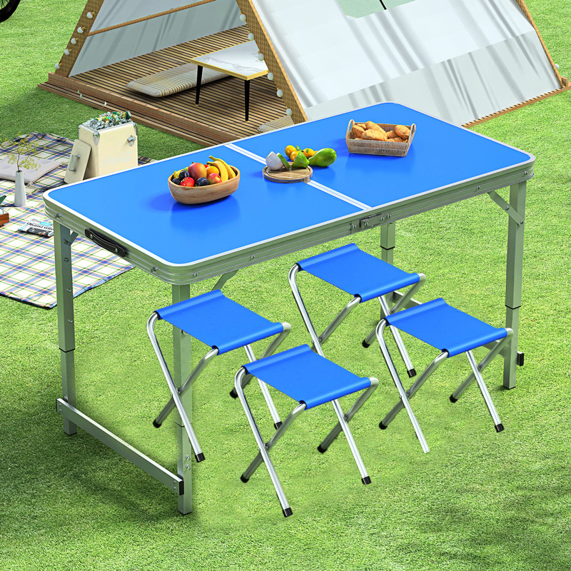 Picture of Outdoor Table Portable Aluminum Alloy Foldable Dining Table Folding Table and Chair Picnic Small Table Stall Table Round Square Tube Table