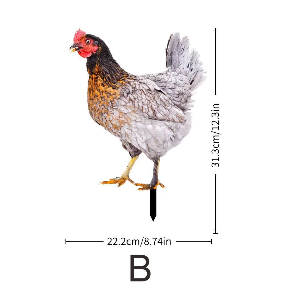 Picture of Three-Dimensional Courtyard Rooster Acrylic Mirror Yardart Garden Outdoor Decoration Ornaments Creative Courtyard Ornaments