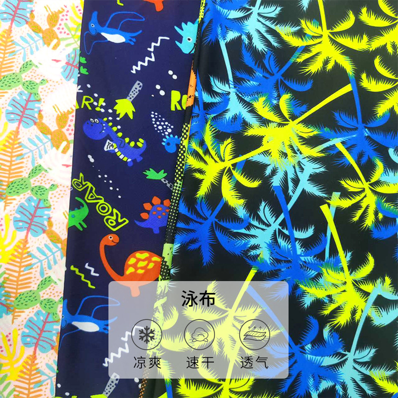 New Cross-Border Creative Retro Textile Pattern Swimsuit Fabric Elastic Anti-Wrinkle Home Clothing Clothing Fabric Leather