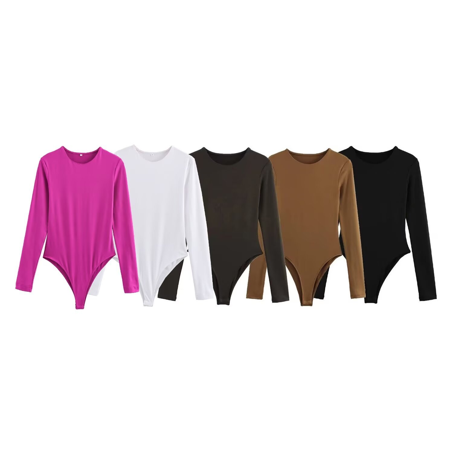 ZA cross-border women's clothing wholesale European and American style spring new round neck elastic slim long sleeve jumpsuit 1026725