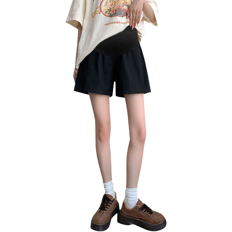 Picture of Maternity Pants, Ice Silk Cotton and Linen Shorts, Wide-Leg Pants, Loose Slimming Look A-Line Cargo Shorts, Casual Sports Outer Wear