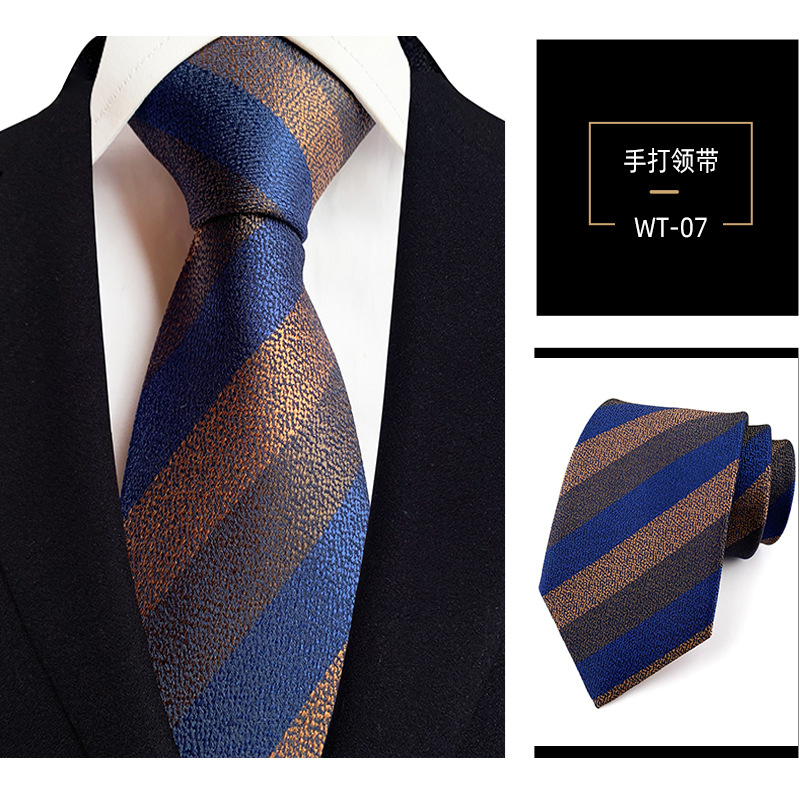 Picture of 8cm hand tie polyester yarn-dyed men's formal wear striped professional business suit accessories manufacturers in stock wholesale