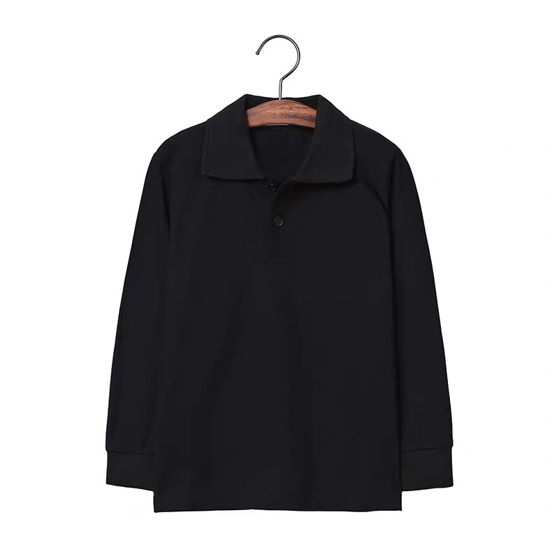 Picture of Boys' polo shirt long sleeve T-shirt children's cotton school uniforms girls lapel garden clothes White bottoming shirt a generation of hair