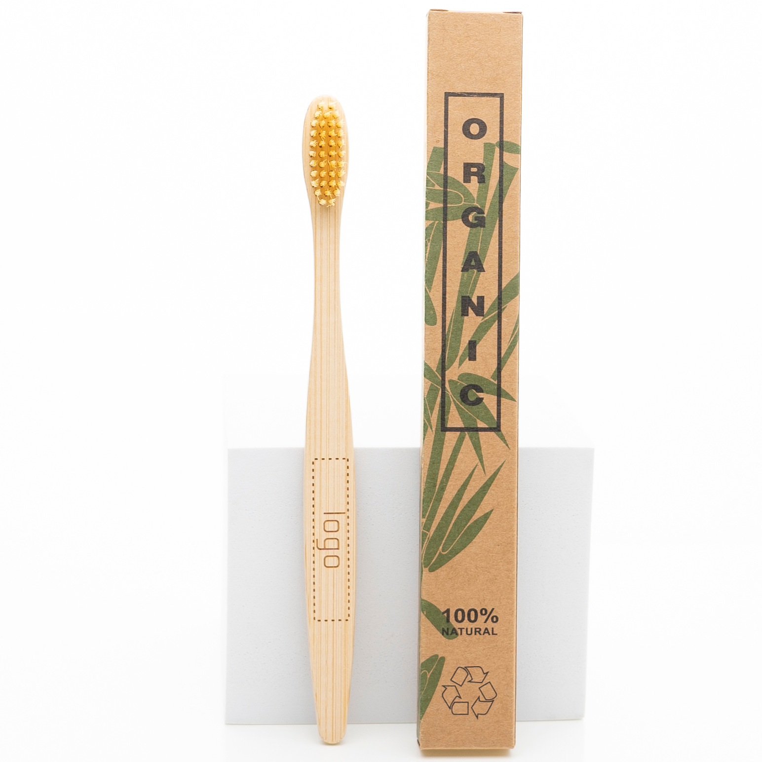 Picture of Hotel Disposable Bamboo Toothbrushes, Multi-Color Soft and Hard Bristles, Biodegradable Bamboo Toothbrushes, Customizable with Logo, Set Packaging