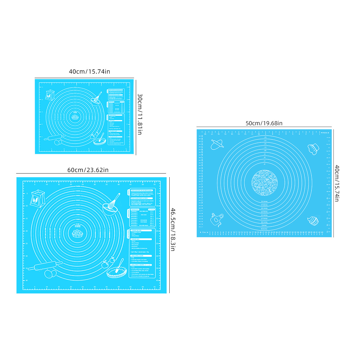 Picture of Cross-border hot sale thickened baking mat special silicone pad kneading mat extra large size 45*60 kneading mat with scale