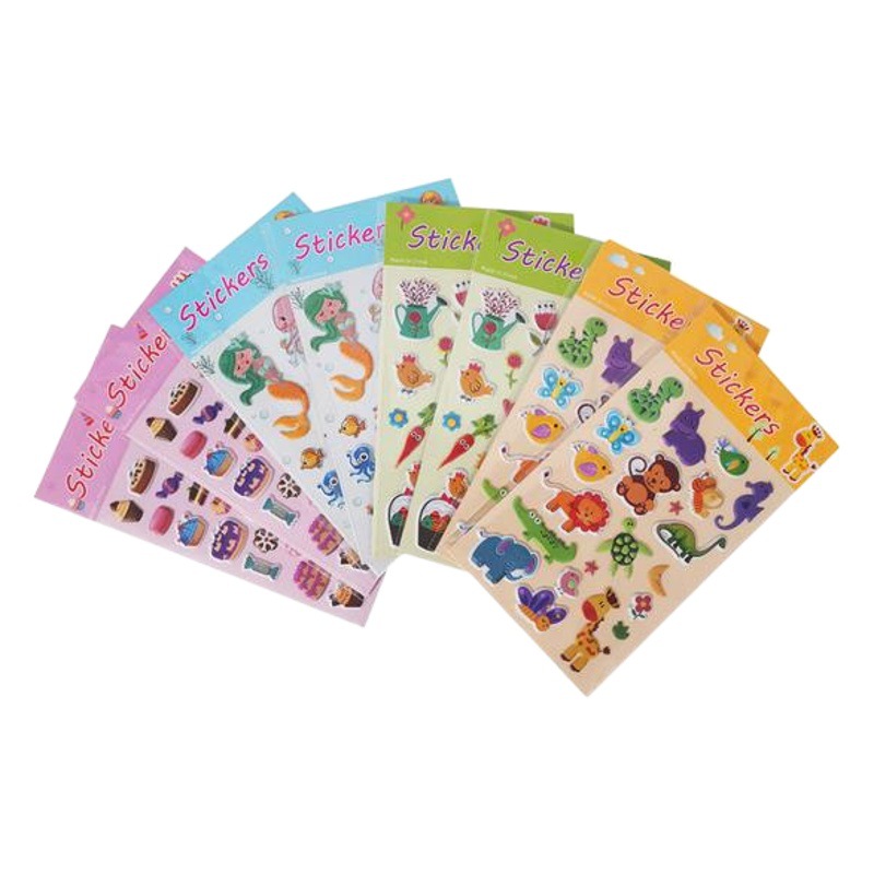 Children's bubble stickers manufacturer in stock foam PVC cartoon 3D stickers professional customization