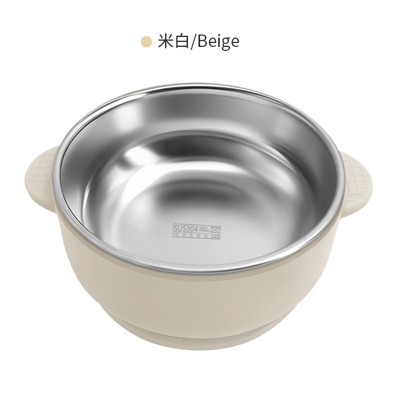 Picture of Cross-border Stainless Steel Children's Bowl Household Cute Baby Drop-resistant Heat-insulated Tableware Kindergarten Children's Rice Bowl with Suction Cup