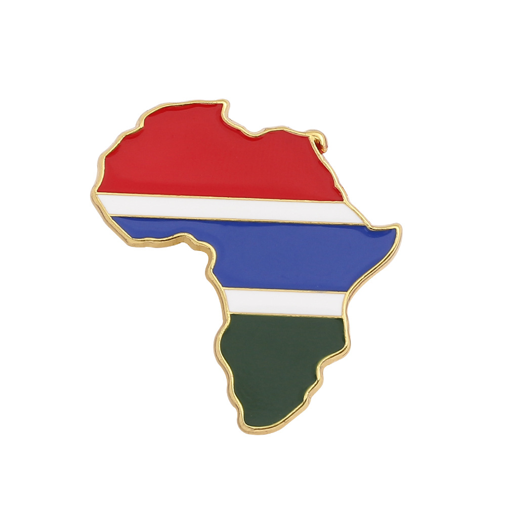 Picture of World Map Brooch Africa Map Angola Ghana Kenya Pin Creative Personality Badge