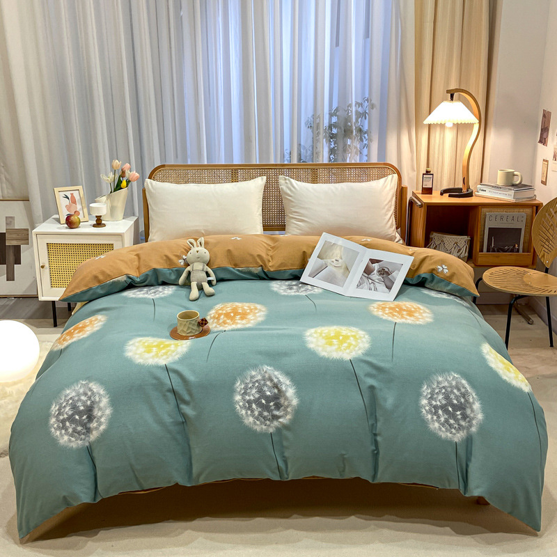 Picture of Cotton brushed duvet cover single piece modern simple single double dormitory thickened quilt cover pure cotton duvet cover single piece