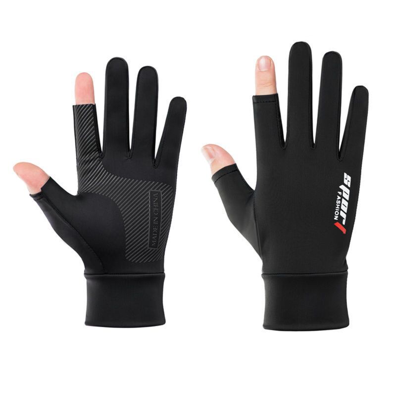 Picture of Sun Protection Gloves for Men, Summer Half-Finger Thin Non-Slip Ice Silk Gloves for Driving, Cycling, Fishing, Half-Finger Gloves