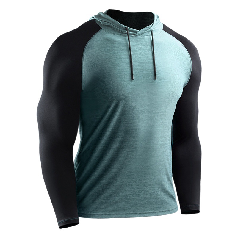 Men's Quick-drying Clothes Long-sleeved T-shirt Men's Four Seasons Outdoor Sports Running Climbing Slim-fit Hooded Fashionable Men's Clothing