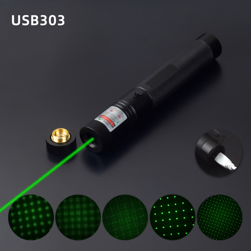 Picture of USB303 rechargeable laser indicator flashlight starry infrared laser light sales pen pointer Aurora shooting pen