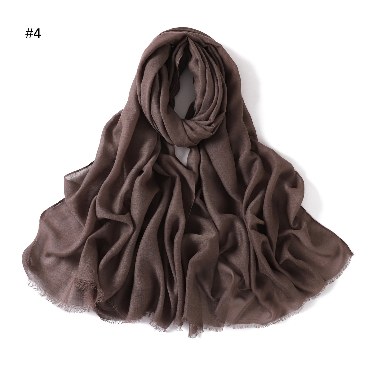 Picture of New fashion cotton and linen soft autumn and winter combed cotton monochrome short beard flat long scarf scarf scarf scarf scarf shawl in stock