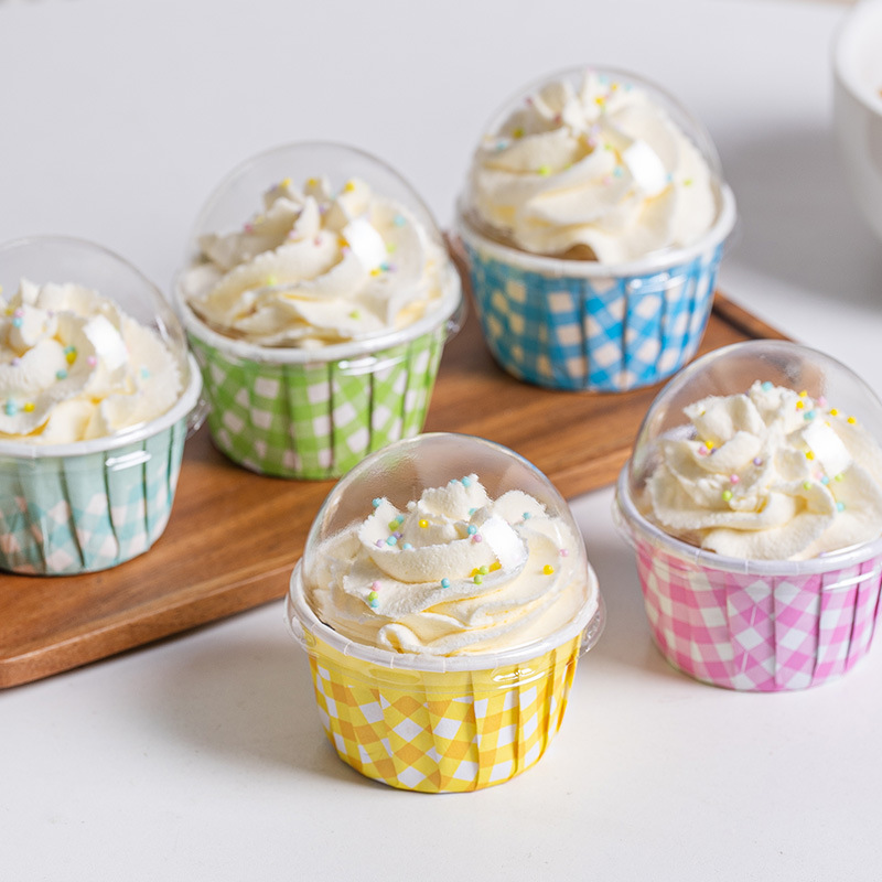 Large Cupcakes Mephin Cup High Temperature Oven Baking Paper Mephin with Lid Madeleine Paper Cup