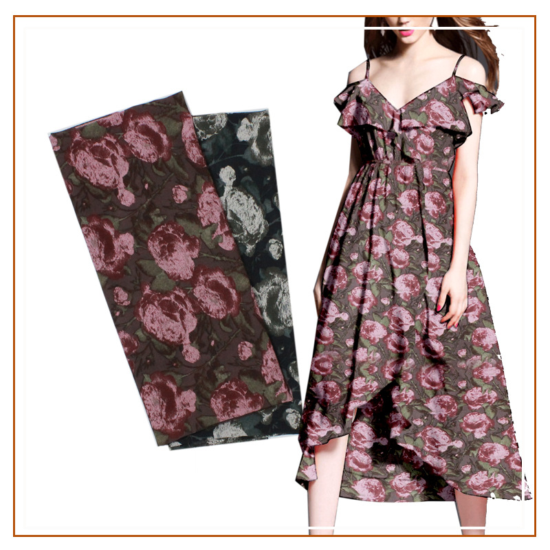 Plain Satin Printed Fabric Dress Suspender Skirt Shirt Top Pants Women's Floral Tie-Dye Pattern Fabric