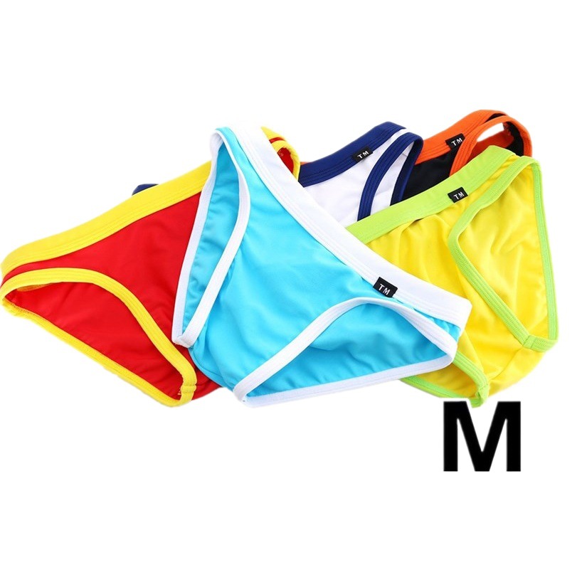 Ice Silk Men's Briefs Low Waist Sexy High Elastic Thin Breathable Pants Fashionable Comfortable Color Matching Triangle for Young Men