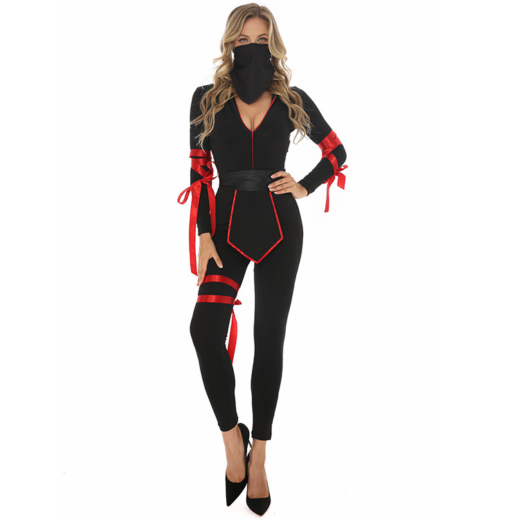 Picture of Halloween Ninja Play export Japanese women's black hooded Amazon AliExpress one-piece delivery