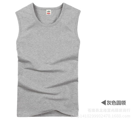 Picture of New men's wide shoulder cotton vest sleeveless breathable fitness sports stretch waistcoat men's breathable jacket wholesale
