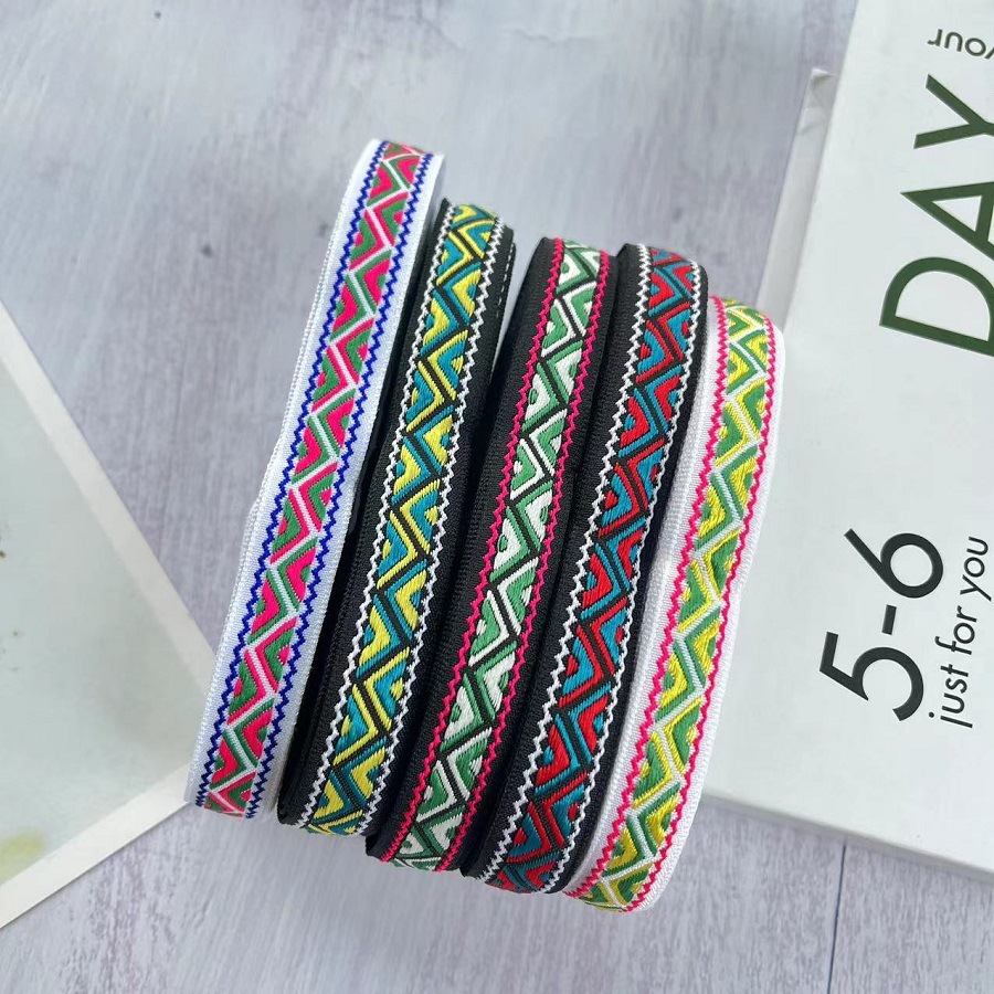 National jacquard ribbon triangle color geometric figure clothing accessories AH-2819 width 1.5CM