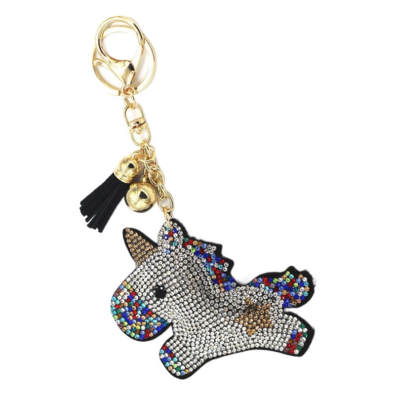Creative Cartoon Unicorn Keychain Tassel Craft Gift Pendant Fashion Couple Animation Keychain Wholesale
