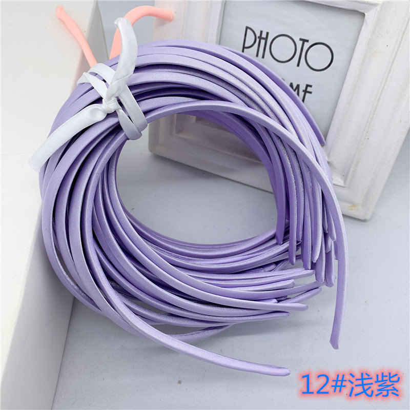 Picture of 10mm Candy-Colored Cloth-Wrapped Thickeneded Headband DIY Hairband Material Hair Accessories 1cm Satin Set Cloth Headband