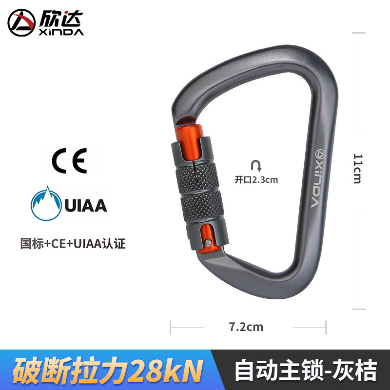 Picture of Factory Direct outdoor professional rock climbing master lock D-type automatic lock safety rock climbing lock carabiner equipment