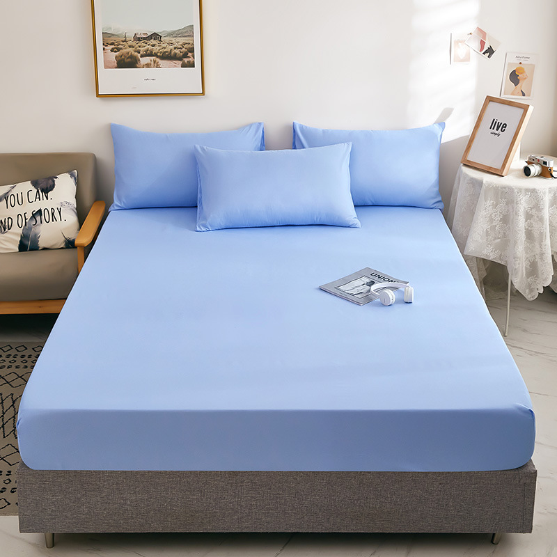 Picture of Bed sheet single-piece fitted sheet all-inclusive bedspread mattress protective cover washed cotton summer maternal and child washed cotton fitted sheet three-piece set