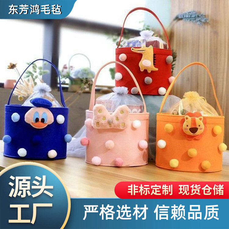 Manufacturer Wholesale New Cartoon Felt Bag Baby One Month Old Souvenir Handbag Handbag Felt Handmade