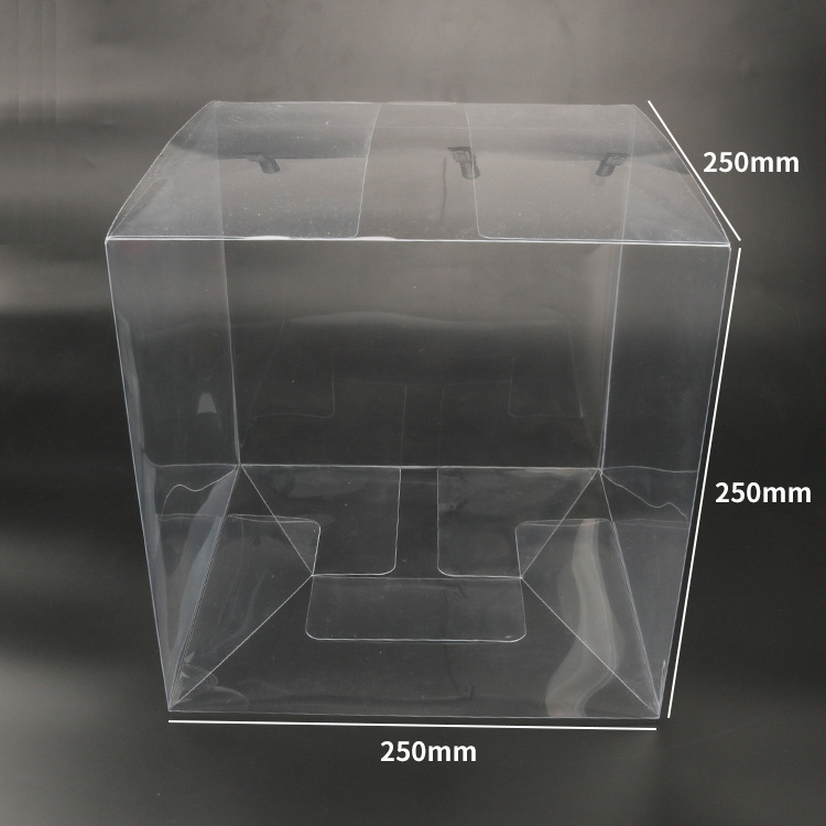In stock folding plastic transparent pvc large gift box toy doll dust-proof display transparent packaging box