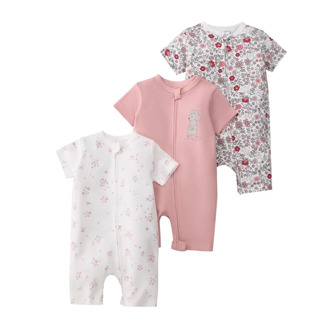Picture of Foreign trade children's clothing summer baby jumpsuit short sleeve double zipper climbing clothing newborn baby gift box for cross-border