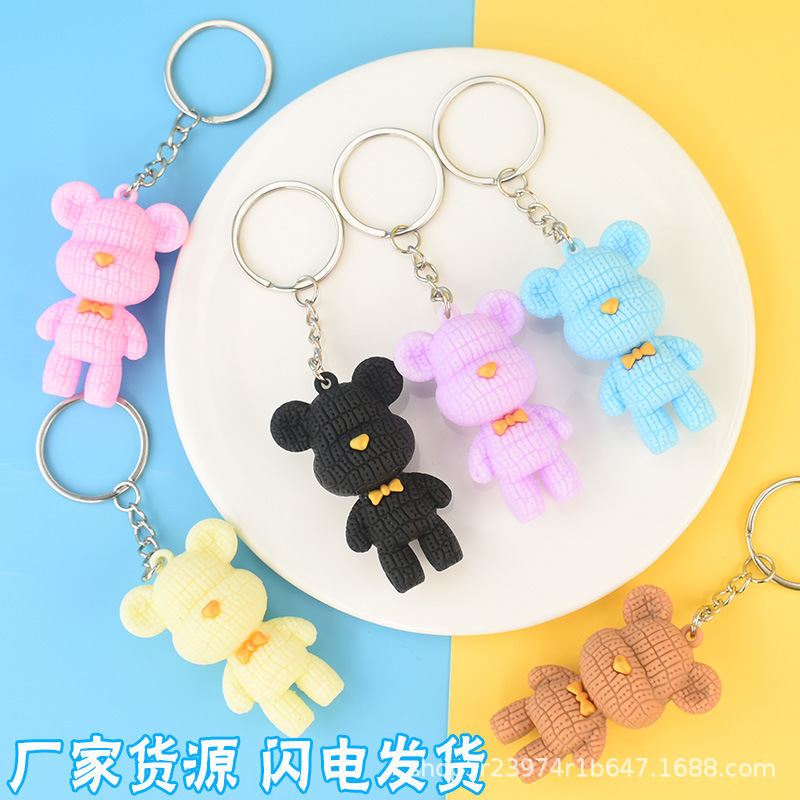 Tie Bear Keychain Bag Hanging Cute Cartoon Doll Shopping Mall Opening Anniversary Promotional Gift