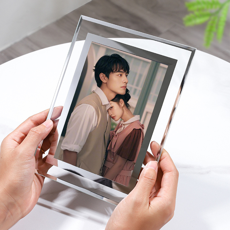 Casual Transparent Glass Photo Frame 5 Five 6inch Six 7inch Seven 8inch 10inch A4 Photo Frame Empty Frame High-End Crystal Table