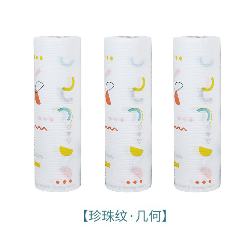 Picture of Thickened Printed Oil-free Lazy Rag Kitchen Disposable Dishwashing Cloth Non-woven Wet and Dry Cleaning Rag