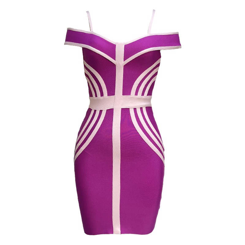 Off-shoulder cross-border e-commerce Amazon foreign trade H732 bandage dress night clothes bandage dresses