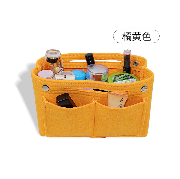 Picture of Factory wholesale felt cosmetic bag multi-functional Women's Travel liner bag large capacity felt snap storage bag