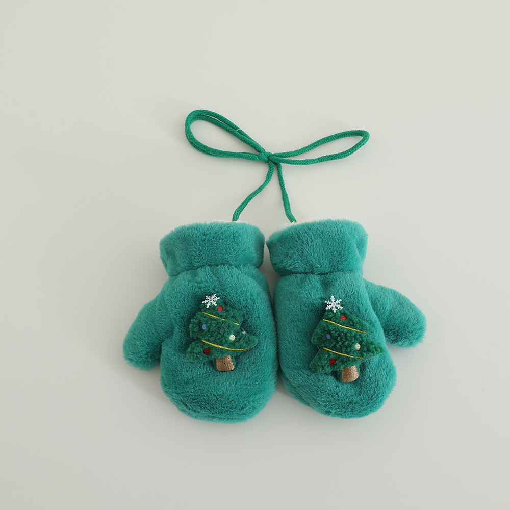 Picture of Children's Gloves Winter fleece-lined Thickened Warm Boys' and Girls' Cute Super Cute Neck Baby Finger Christmas Autumn and Winter