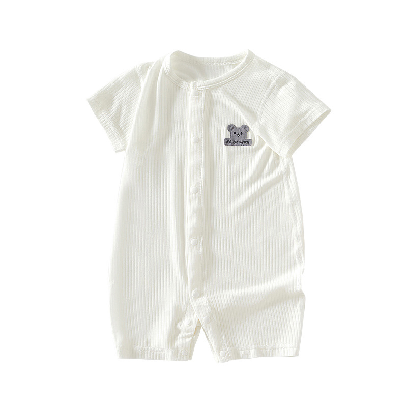 Picture of Baby Clothes Summer Thin Modal Boneless Single-breasted Short-sleeved Men's and Women's Baby Climbing Clothes Infant Jumpsuit
