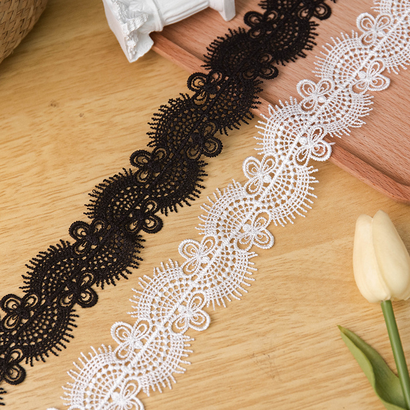 5cm wide black and white water soluble polyester light embroidery dance clothes lace children's clothing women's clothing decorative accessories